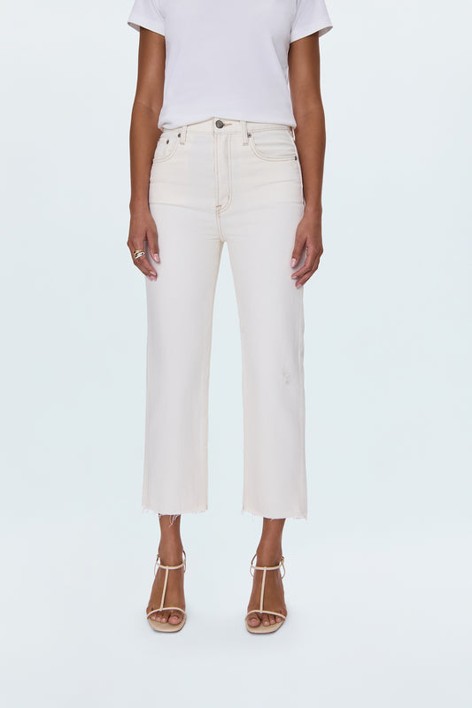 Cassie Crop Super High Rise Straight Jean - Ecru Vintage