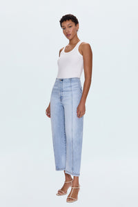 Blair High Rise Seamed Barrel Jean - Pristine