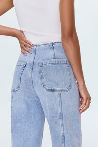Blair High Rise Seamed Barrel Jean - Pristine