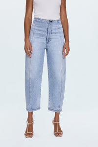 Blair High Rise Seamed Barrel Jean - Pristine