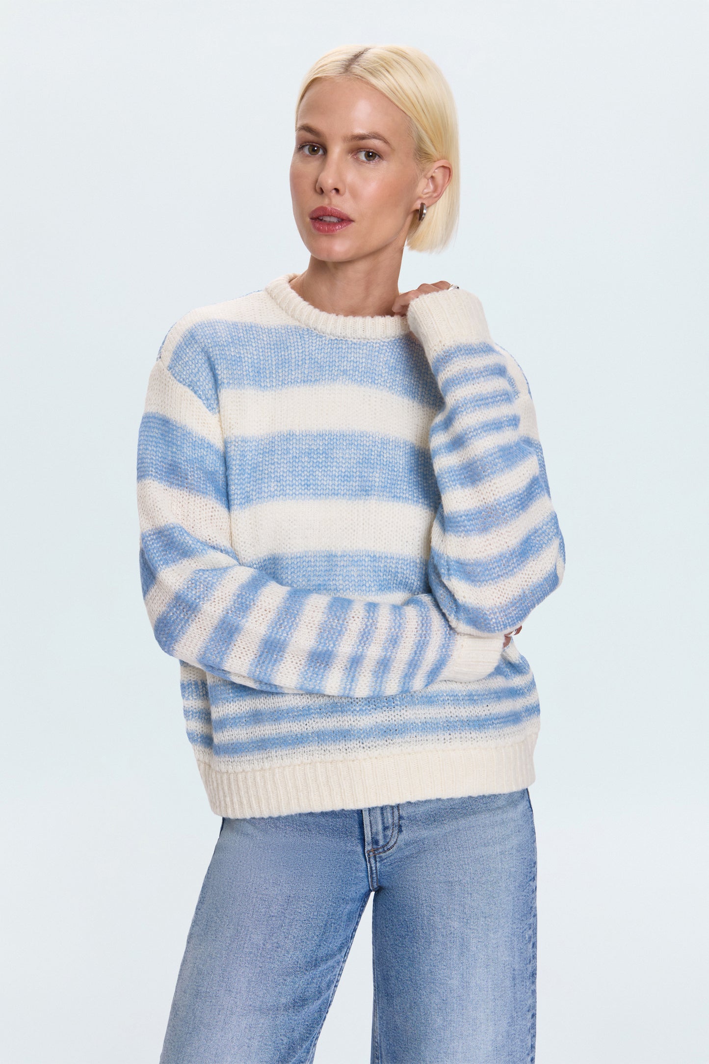 Moa Striped Bubble Sweater - Blue Gradient Stripe