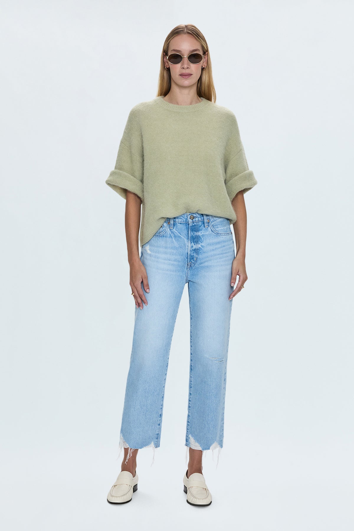 Cassie Crop Super High Rise Straight Crop Jean - Leisure Vintage