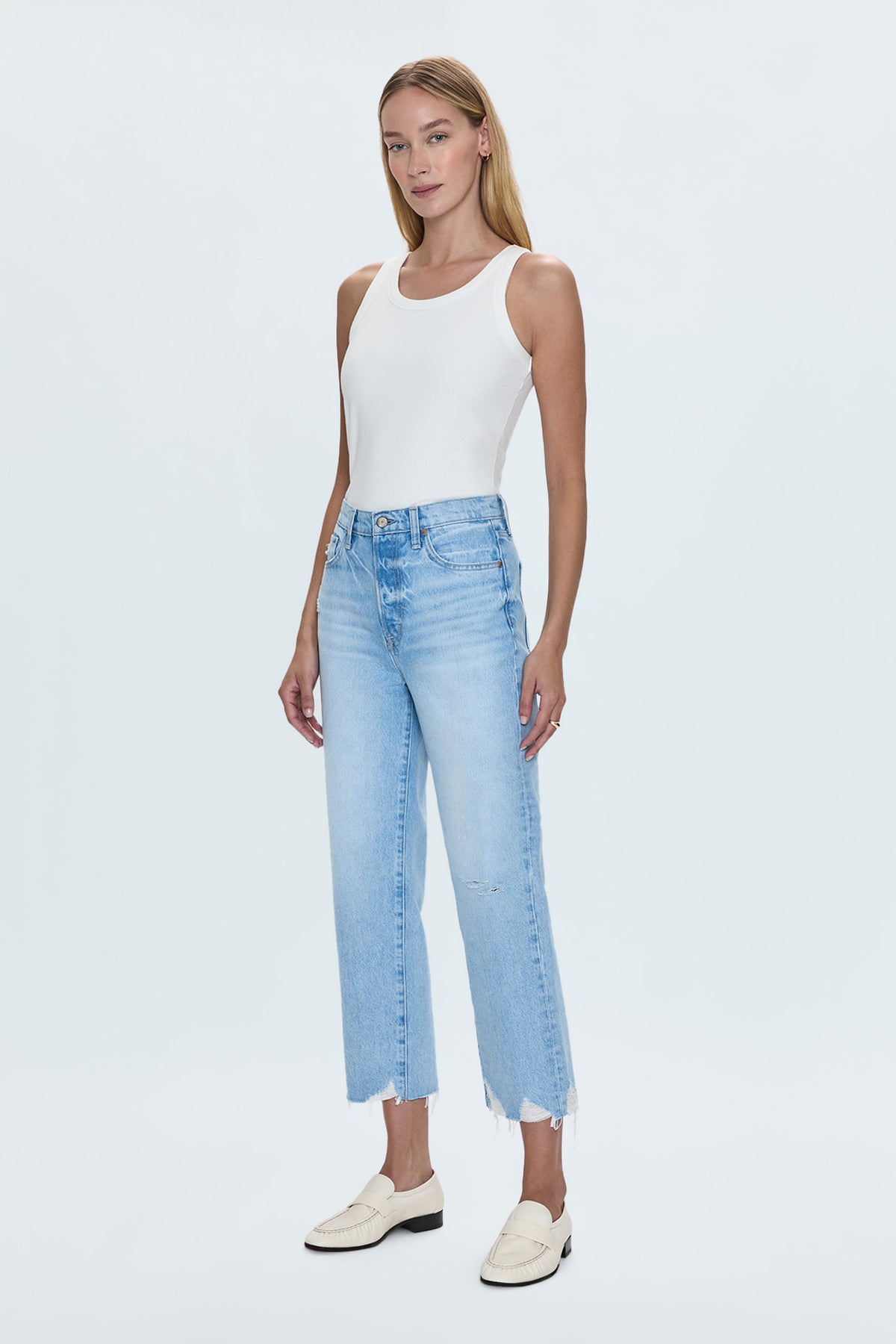 Cassie Crop Super High Rise Straight Crop Jean - Leisure Vintage