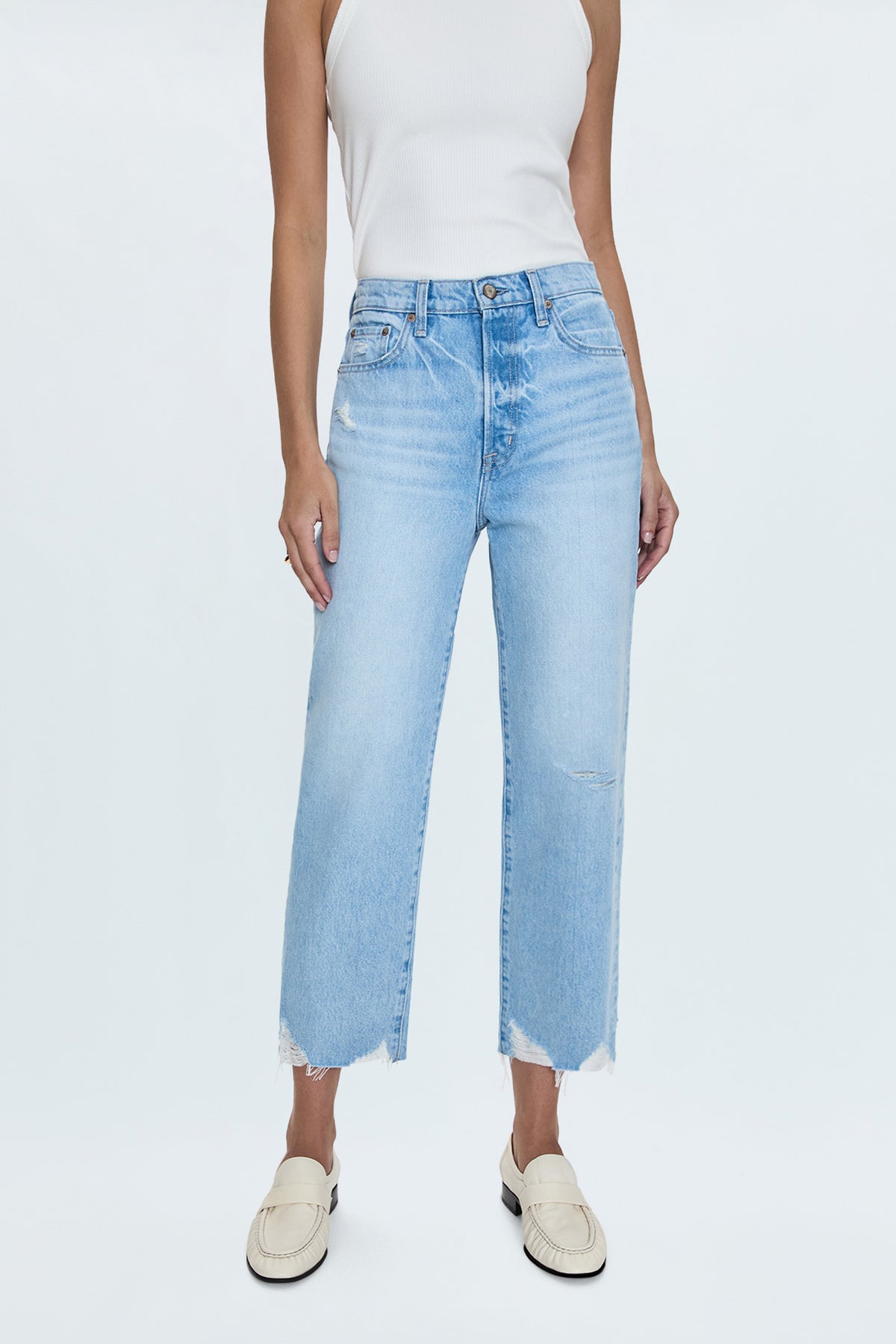 Cassie Crop Super High Rise Straight Crop Jean - Leisure Vintage