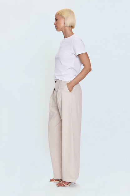 Eden Pleated Barrel Trouser – Parchment