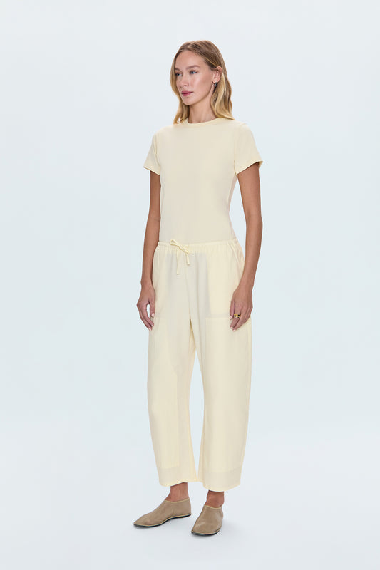 Theo Drawstring Poplin Pant- Lemonade