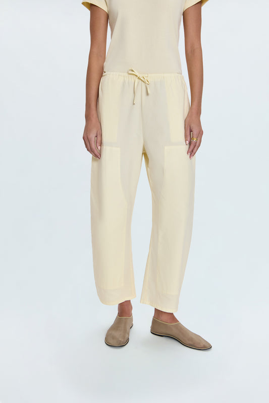Theo Drawstring Poplin Pant - Lemonade