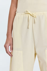 Theo Drawstring Poplin Pant- Lemonade