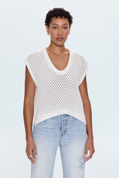 Beck Open Knit Cropped Sweater - Le Blanc – Pistola Denim