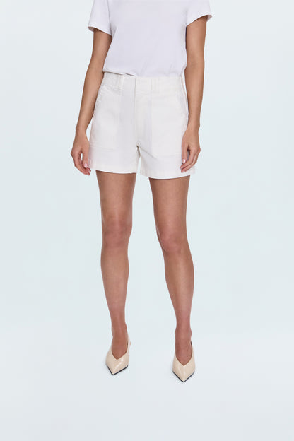 Marissa High Rise Utility Short - White