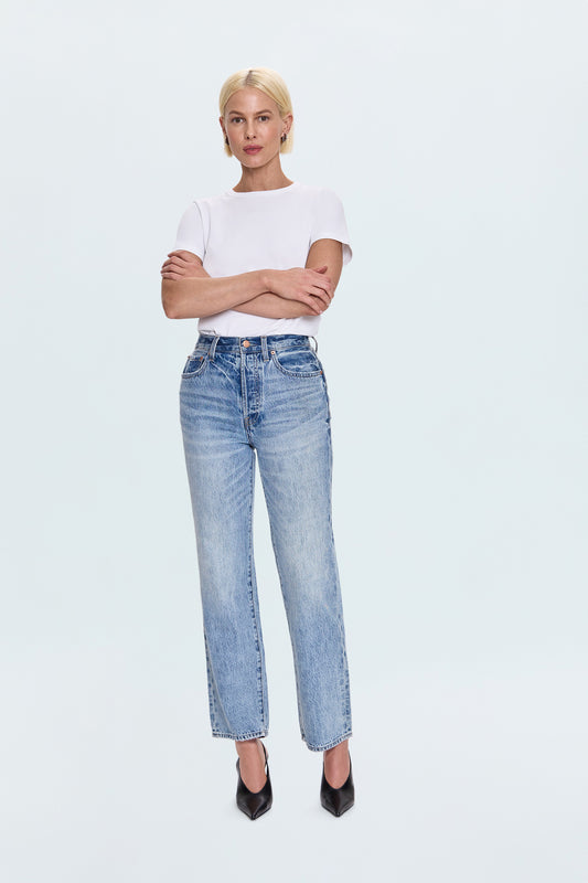 Cassie Super High Rise Straight Jean - Bramble