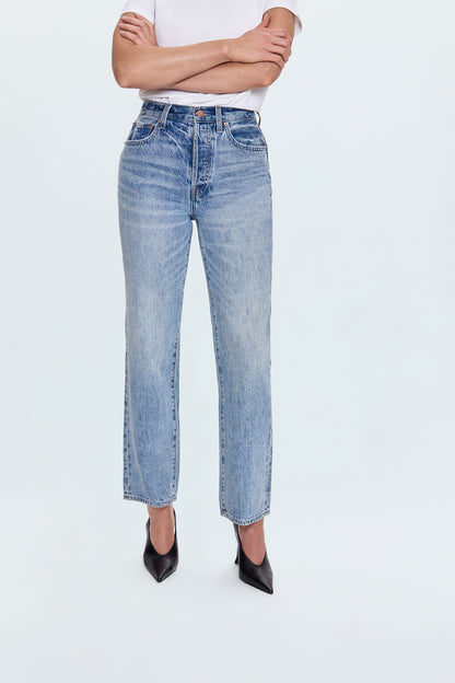 Cassie Super High Rise Straight Jean - Bramble
