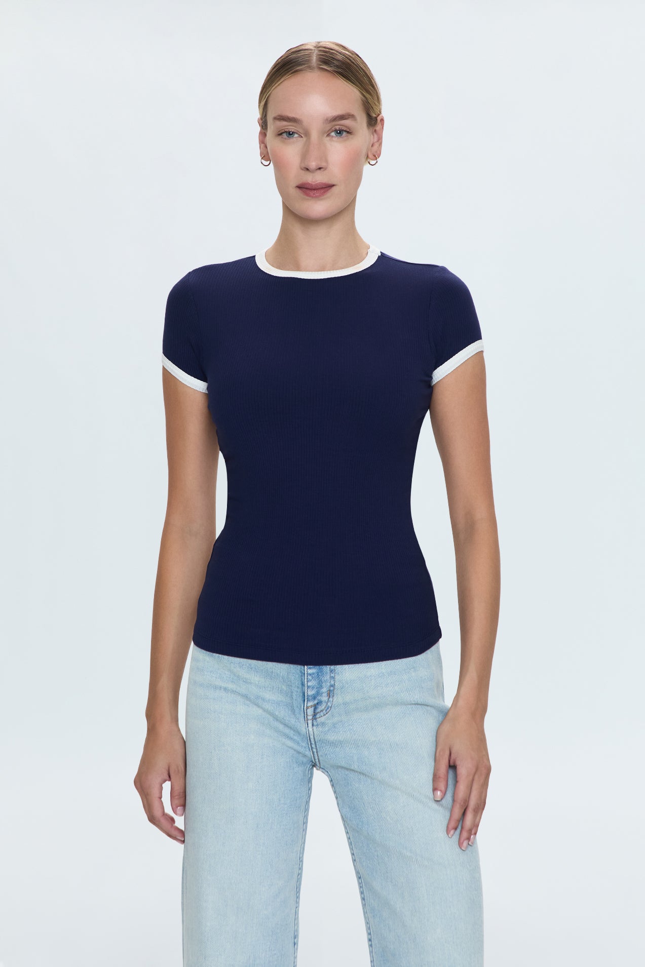 Renee Baby Ringer Tee- Maritime and White