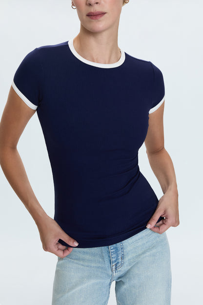 Renee Baby Ringer Tee- Maritime and White