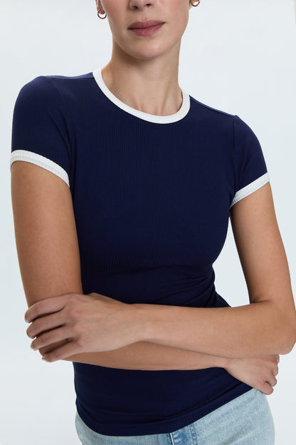 Renee Baby Ringer Tee- Maritime and White
