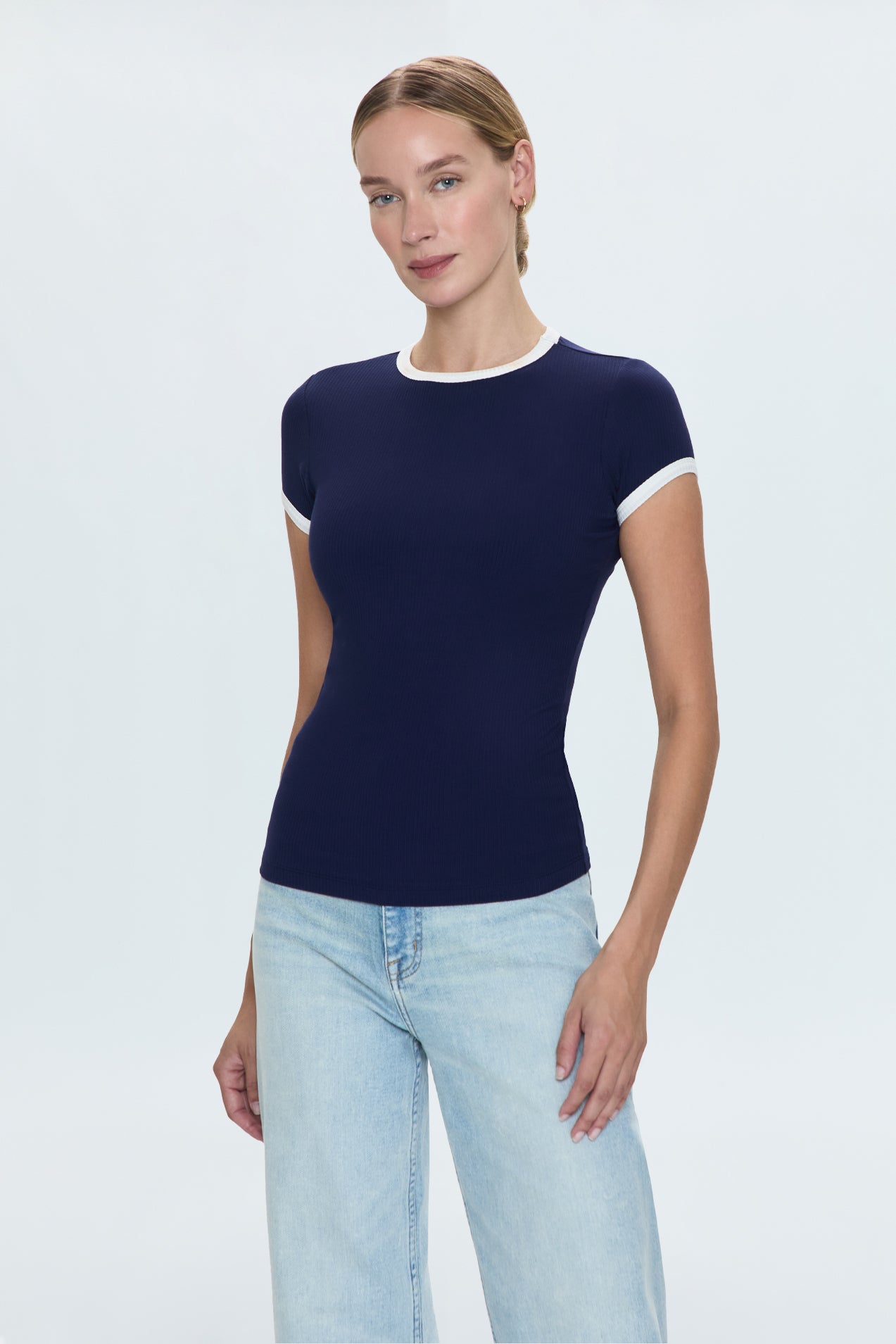 Renee Baby Ringer Tee- Maritime and White