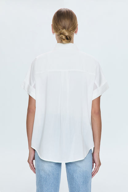 Donnie Short Sleeve Button Up- Le Blanc