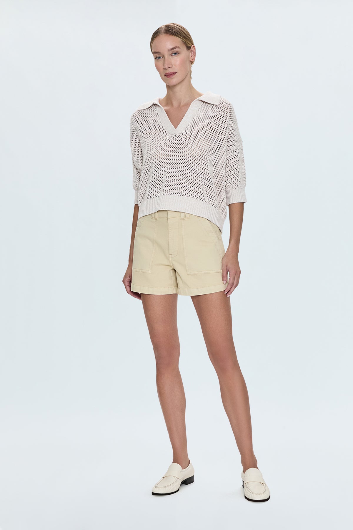 Marissa High Rise Utility Short Custard