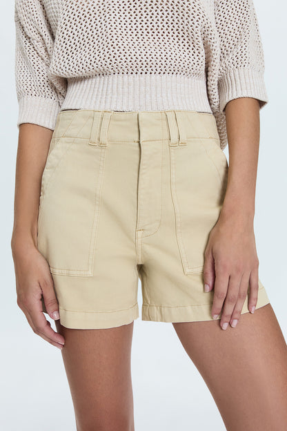 Marissa High Rise Utility Short- Custard Yellow