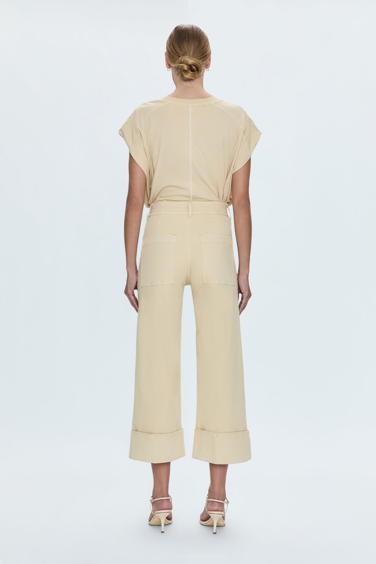 Maya Cuffed Hem Wide Leg Pants- Custard Yellow