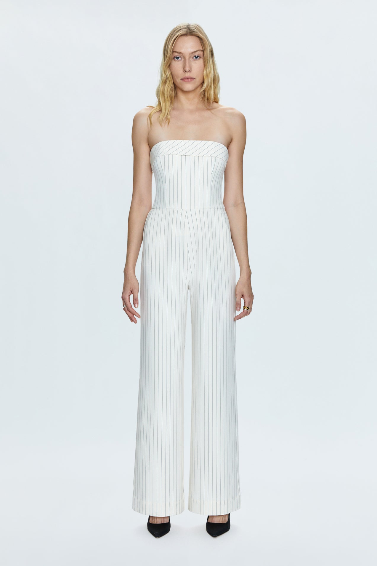 Valentina Jumpsuit - Le Blanc Pinstripe