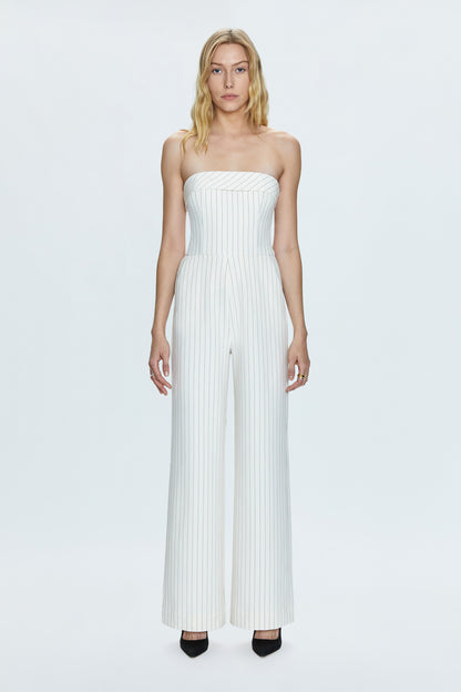 Valentina Jumpsuit - Le Blanc Pinstripe