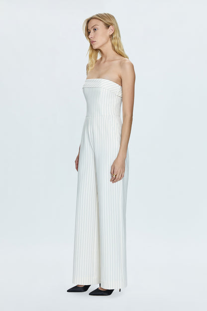 Valentina Jumpsuit - Le Blanc Pinstripe