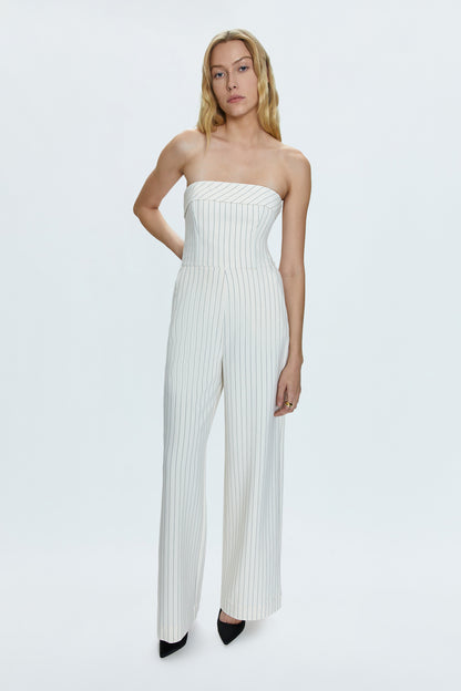 Valentina Jumpsuit - Le Blanc Pinstripe