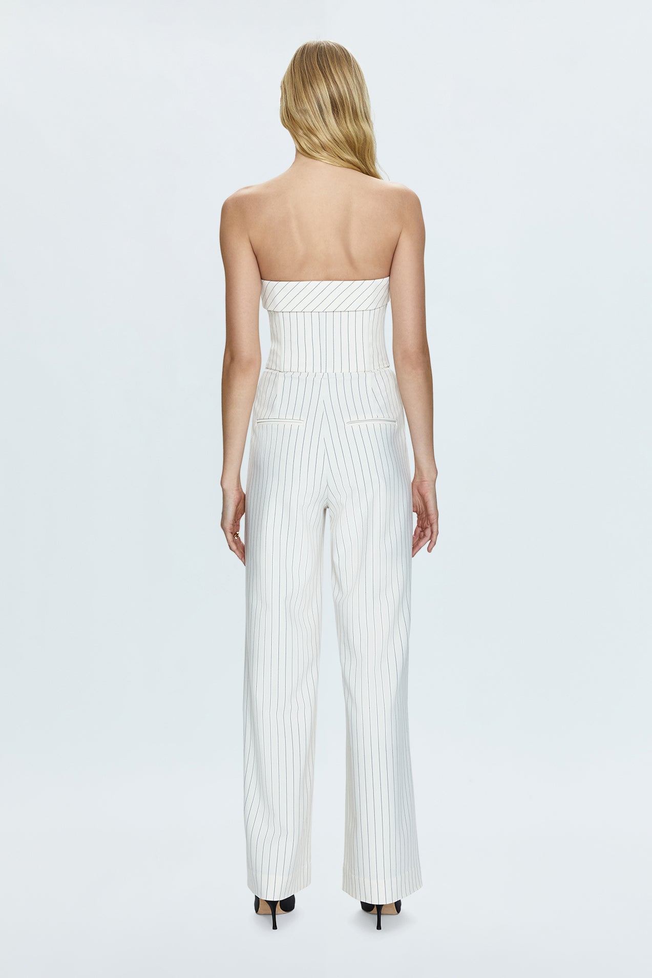 Valentina Jumpsuit - Le Blanc Pinstripe