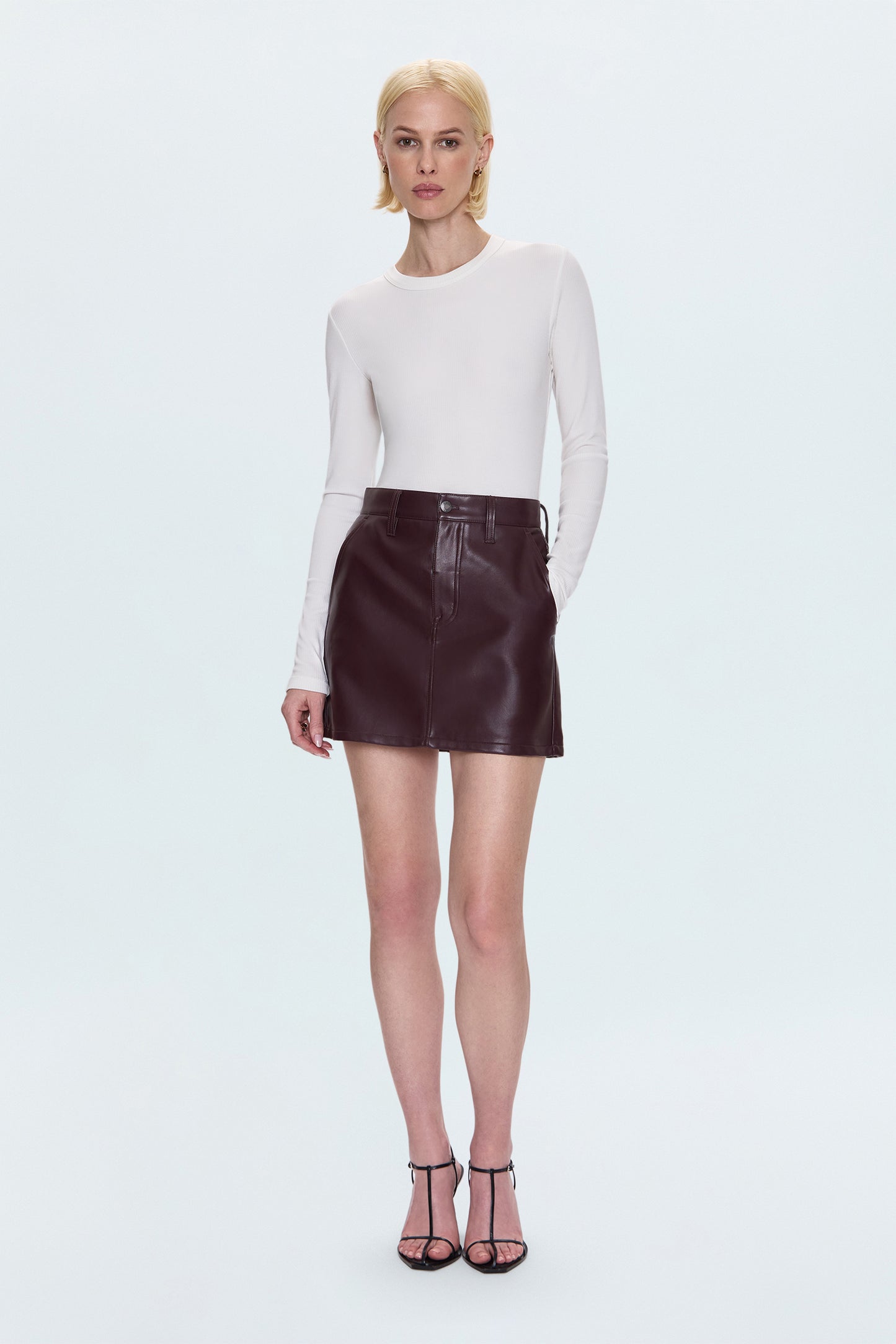 Abi High Rise Mini Skirt - Cabernet