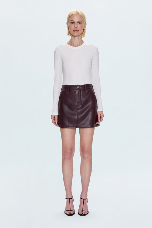 Abi High Rise Mini Skirt - Cabernet