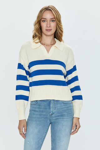 Arlo Polo Sweater - Ivory Sea Stripe