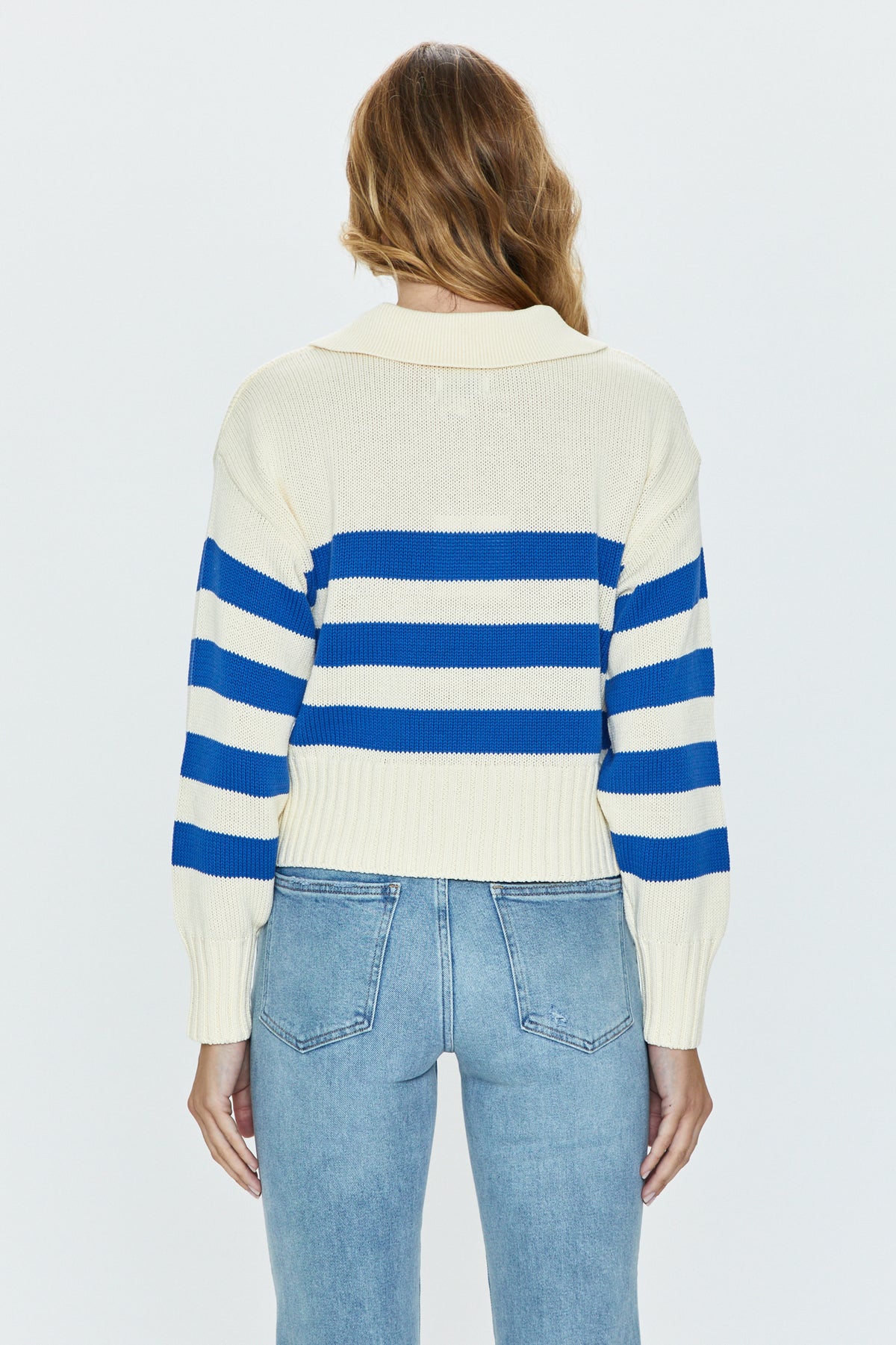 Arlo Polo Sweater - Ivory Sea Stripe