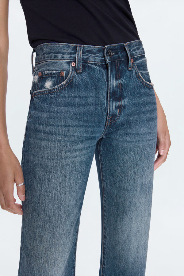 Pistola Lexi Mid-Rise Bowed Straight Jean: Artisan