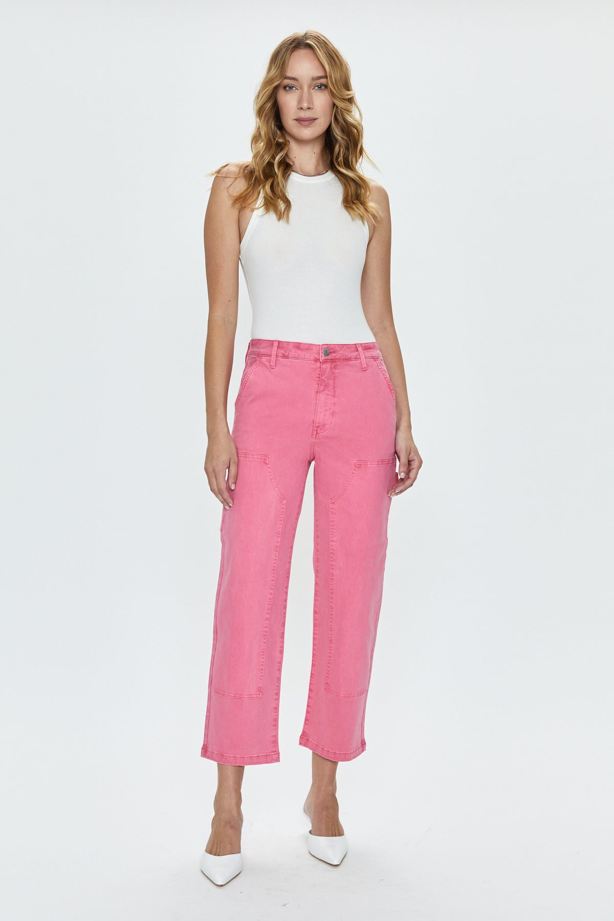 Ashton Straight Leg Carpenter Ankle - Pink Dahlia