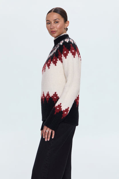 Astrid Pullover Sweater - White Oxblood
