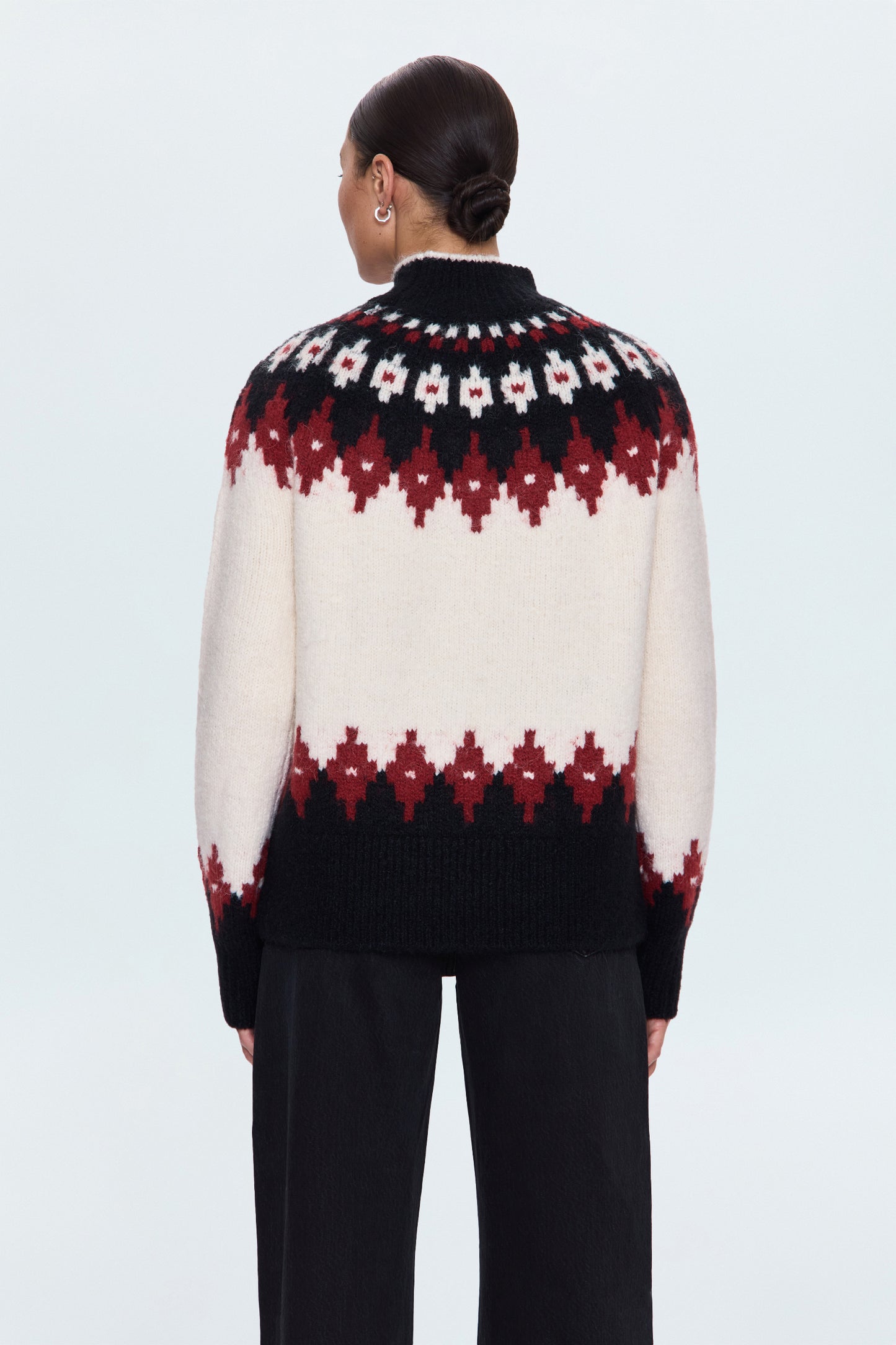Astrid Pullover Sweater - White Oxblood