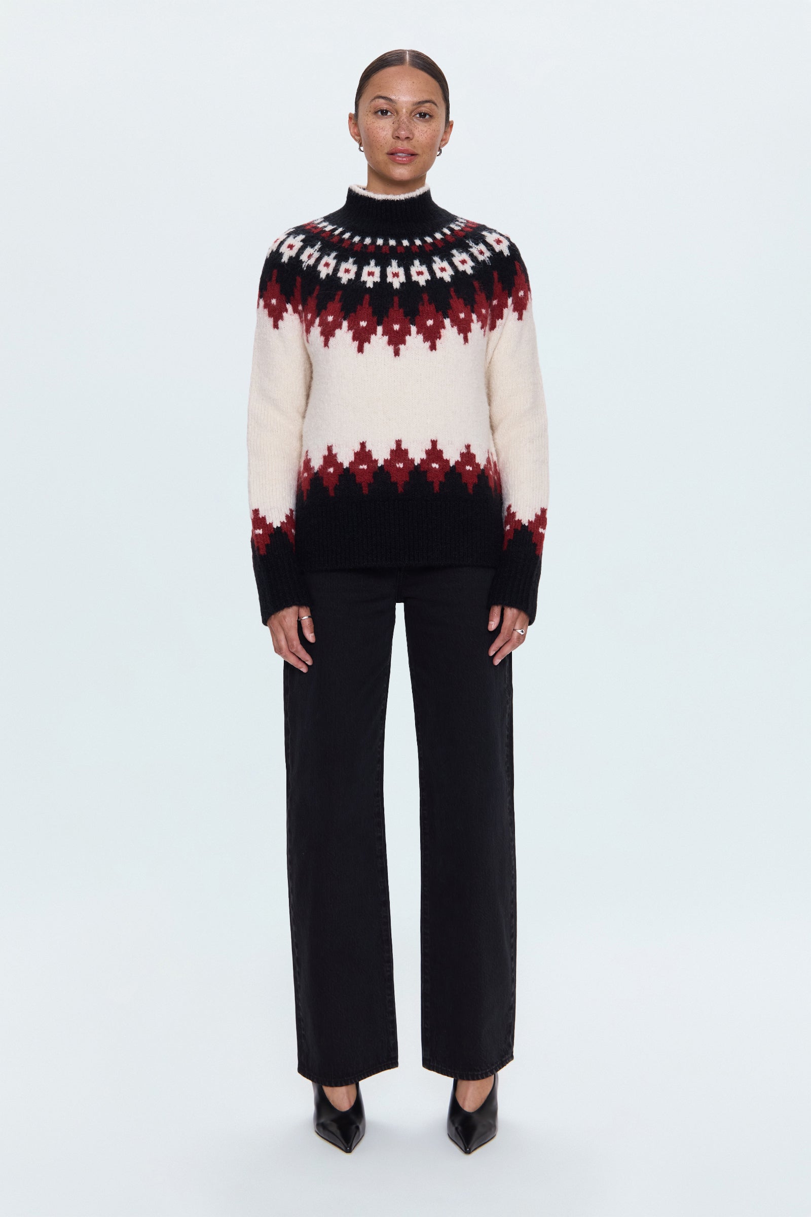 Astrid Pullover Sweater - White Oxblood – Pistola Denim