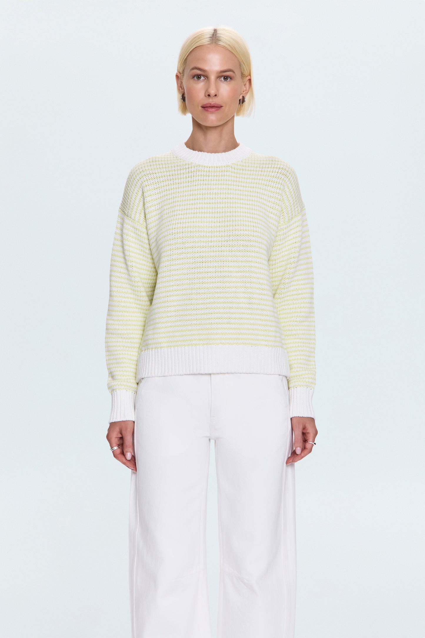 Aura Relaxed Crew Neck Sweater - Limeade