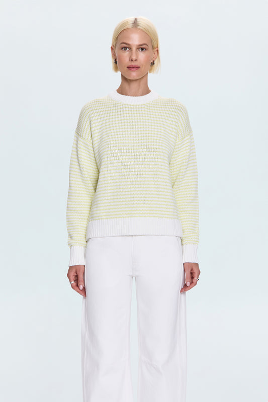 Aura Relaxed Crew Neck Sweater - Limeade