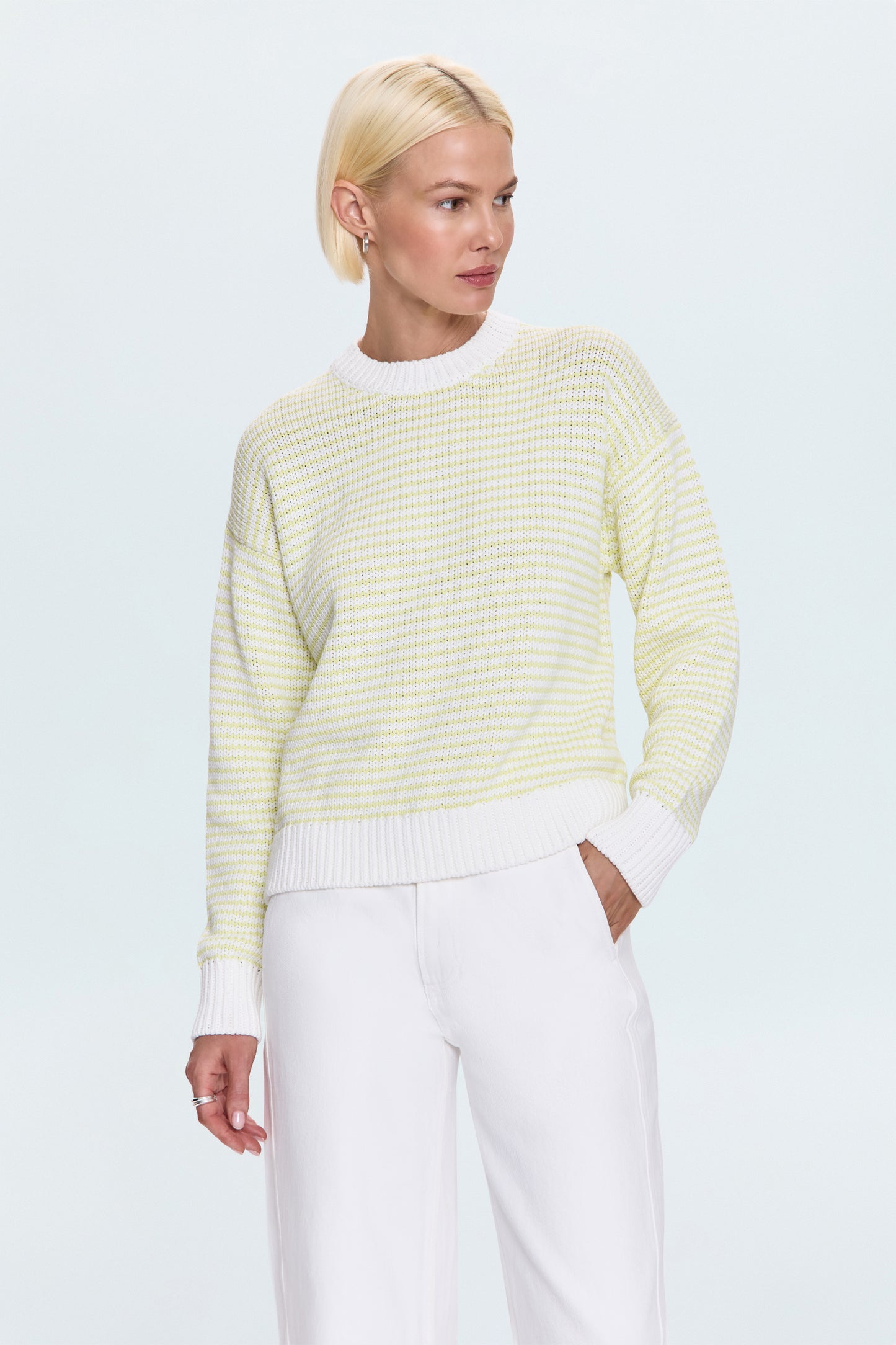 Aura Relaxed Crew Neck Sweater - Limeade