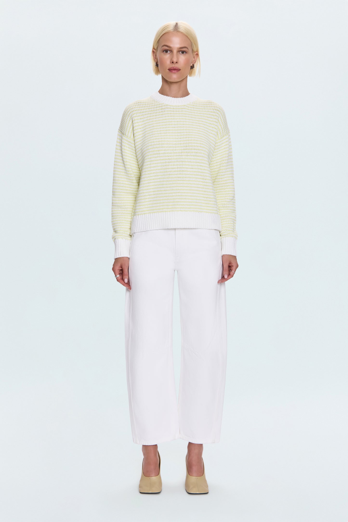 Aura Relaxed Crew Neck Sweater - Limeade
