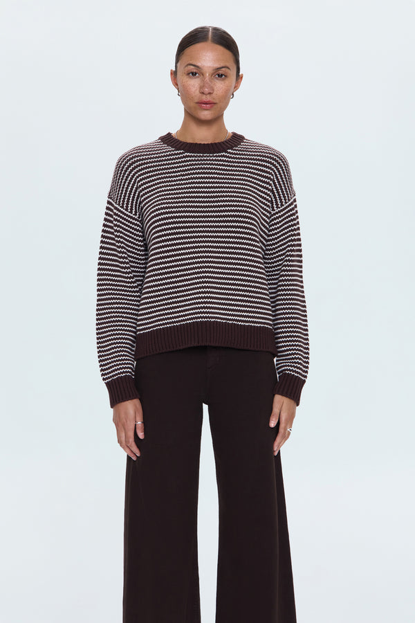 Aura Relaxed Crew Neck Sweater - Mocha