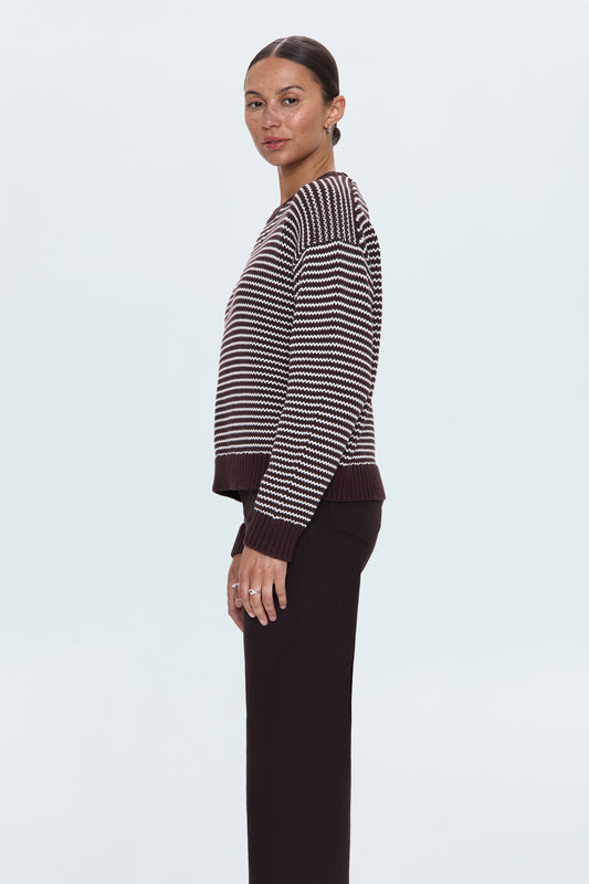 Aura Relaxed Crew Neck Sweater - Mocha