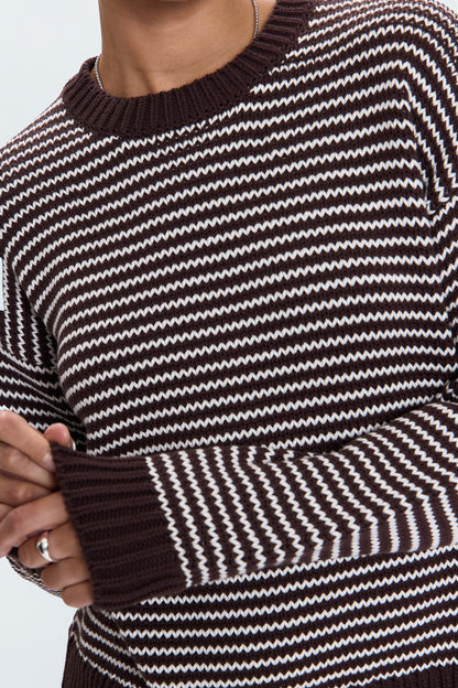 Aura Relaxed Crew Neck Sweater - Mocha