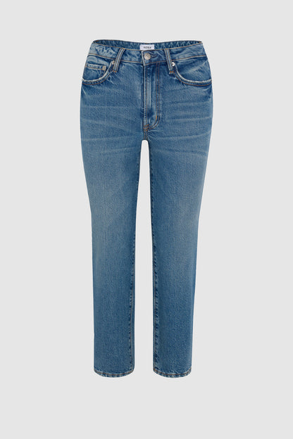 PETITE Aleks Mid Rise Straight Cropped Jean - River