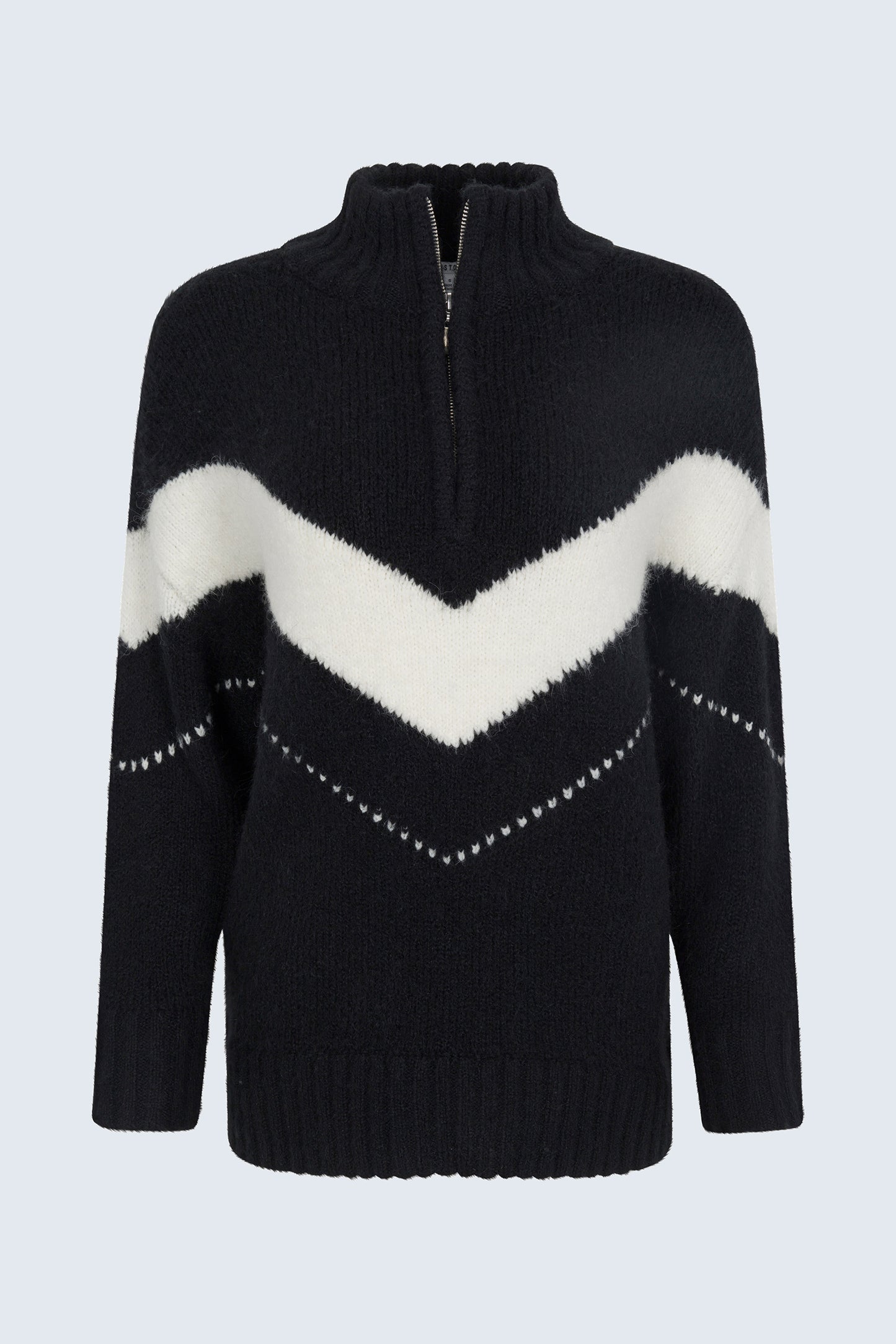Arden Chevron Colorblock Sweater - Black Vanilla Ice