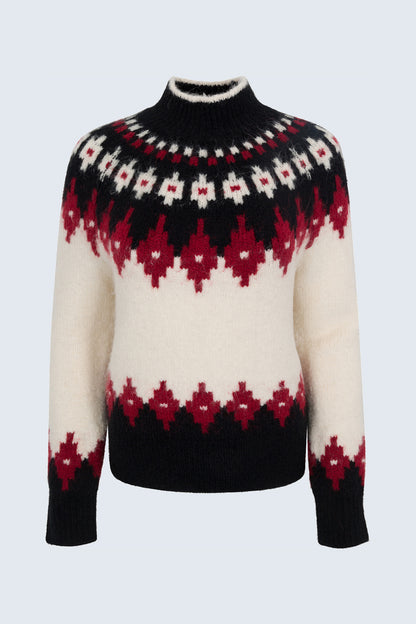 Astrid Pullover Sweater - White Oxblood