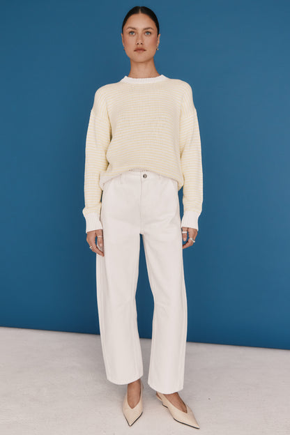Pistola Beau Seamed Crescent Leg - Paper White jeans