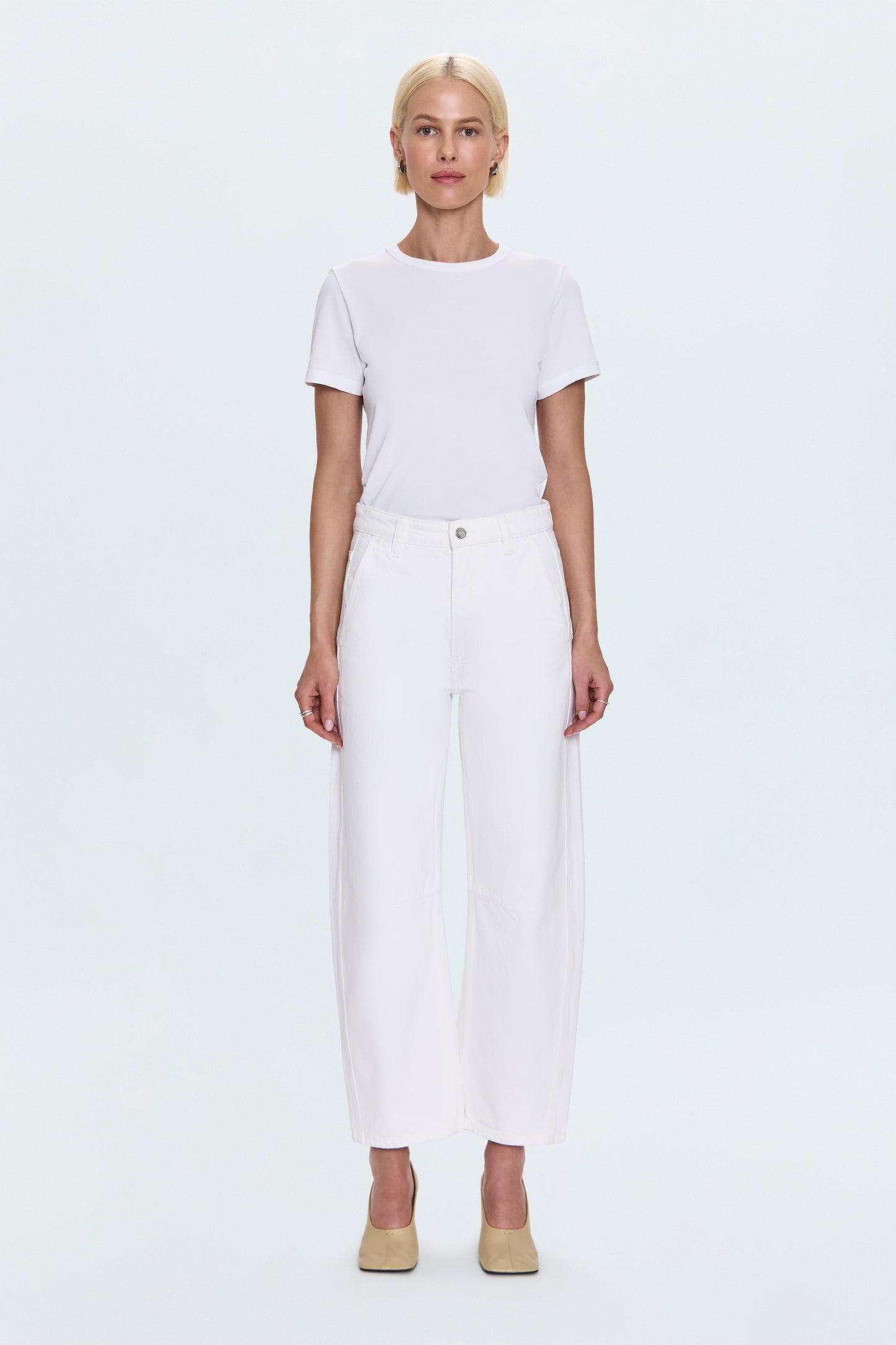 Beau Seamed Crescent Leg - Paper White